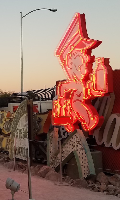 Anderson Dairy "Andy" neon sign at The Neon Museum