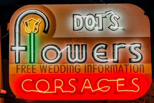 Dot's Flowers neon sign at The Neon Museum