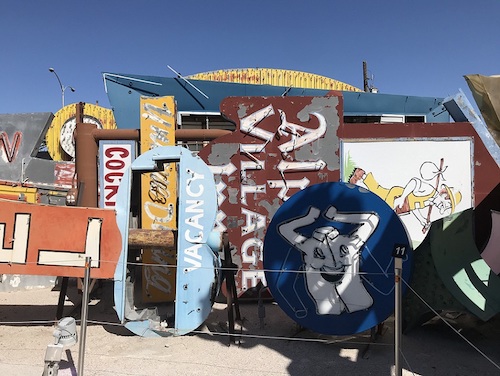 alpine village sign in the neon boneyard