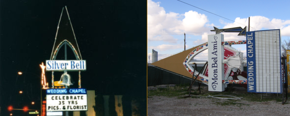 Silver Bell wedding chapel on left and Mon Bel Ami wedding chapel on right