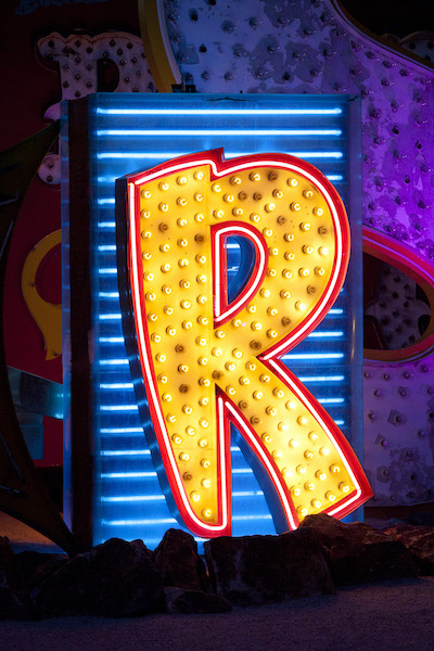 Sahara R neon sign at The Neon Museum