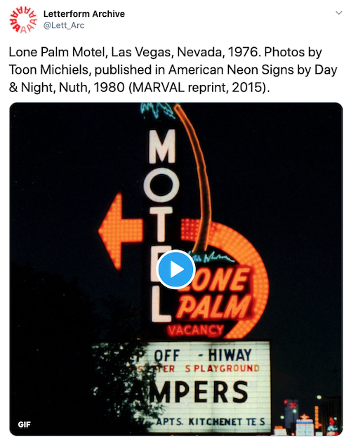 lone palm motel image by toon michiels tweeted by letterform archive