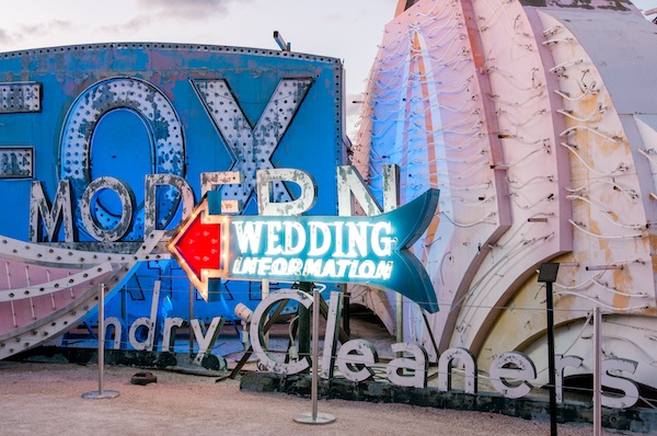 Wedding Information neon sign at The Neon Museum