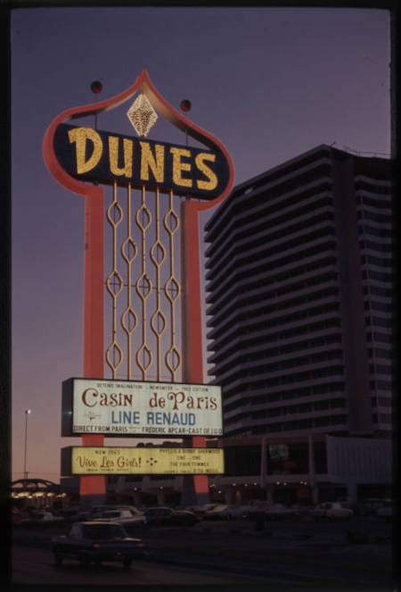 Dunes pylon sign, UNLV Digital Collections, Culinary Workers Union Local 226 collection