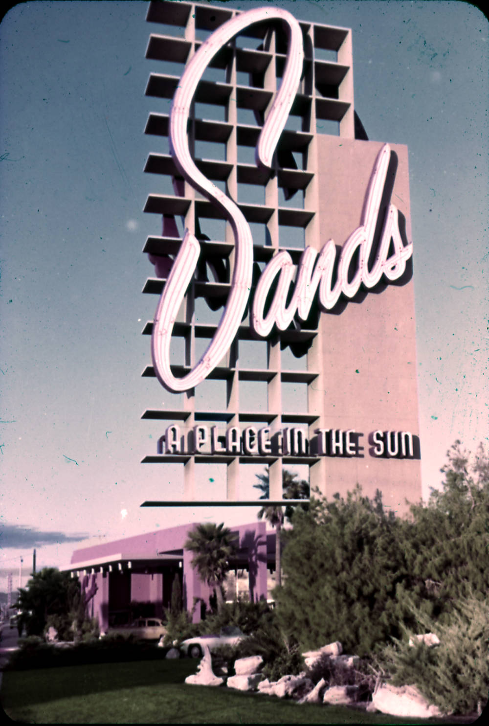 Slide of the Sands Hotel sign, Las Vegas, circa 1950s-1960s