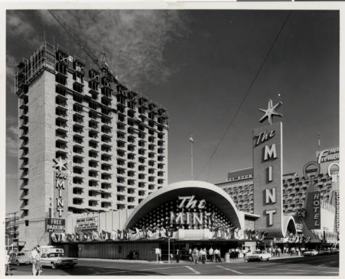 Photograph of the Mint tower under construction (Las Vegas), 1965